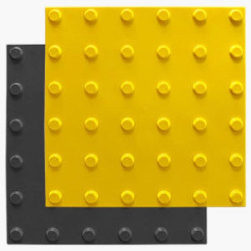 Тактильная плитка линейный конус 300х300 мм, ПВХ, цвет жёлтый, чёрный