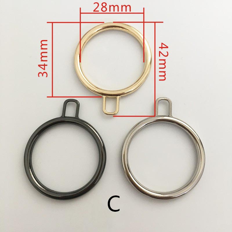 Кольцо металлическое для молнии 34 мм, цвет серебристый металлик