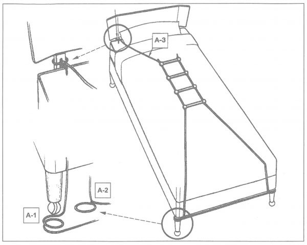 Приспособление для принятия сидячего положения в кровати (веревочная лестница)