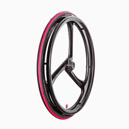 Заднее трёхспицевое карбоновое колесо для активной инвалидной коляски (24х1)