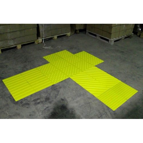 Тактильная плитка диагональ 300х300 мм, ПВХ, цвет  жёлтый, чёрный